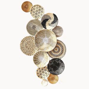 Décorations tissées à la main 45X45X15CM, décoration murale en <span class=keywords><strong>paille</strong></span> nordique pour salon, décoration murale de fond, décoration bohème - Product Image 3