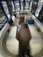 Vente chaude, OEM disponible, design classique de luxe, bateau ponton à console centrale en aluminium de 19 pieds, moteur, croisière, pêche, sport