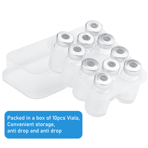 Flacons d'injection stériles 3 ml avec bouchon <span class=keywords><strong>en</strong></span> caoutchouc, flacon <span class=keywords><strong>en</strong></span> <span class=keywords><strong>verre</strong></span> rond estampé argenté avec ouvre-flacon - Product Image 5