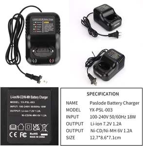 Cargador de Batería Dual para Herramientas Eléctricas, Compatible con Baterías Paslode de 6V <span class=keywords><strong>Ni</strong></span>-CD/<span class=keywords><strong>Ni</strong></span>-MH 404400 900600 y Baterías de Iones de Litio de 7.2V 902654 902600 - Product Image 4