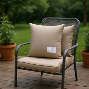 Cuscini per sedia da esterno in tessuto Oxford color tortora, 100% poliestere, set da 6 - Product Image 2