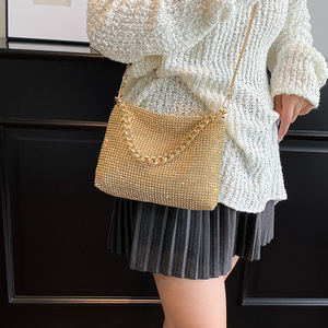Borsa da Sera con Strass, Pochette Quadrata <span class=keywords><strong>Argento</strong></span> con Nappe di Diamanti, Borsetta da Donna per Banchetti, Matrimoni <span class=keywords><strong>e</strong></span> Cerimonie - Product Image 3