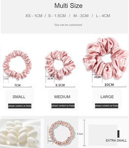 Coleteros de Seda Pura de 19 Momme y 1.5cm, <span class=keywords><strong>Precio</strong></span> de Fábrica, Paquete al por Mayor, Anti-Frizz, Decoración para el Cabello, Estilo Europeo, Accesorios para el Cabello OEM - Product Image 3