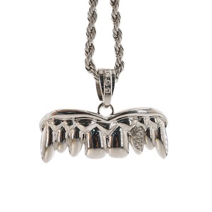 Collier pendentif dentaire en or pour homme, style hip-hop, incrusté de diamants, cool et tendance pour le quotidien - Product Image 5