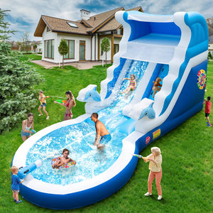 Toboggan aquatique gonflable de qualité commerciale 24 pieds, château gonflable aquatique en PVC sec et humide <span class=keywords><strong>pour</strong></span> la cour, fête d'<span class=keywords><strong>anniversaire</strong></span> en plein air, <span class=keywords><strong>location</strong></span> commerciale - Product Image 1