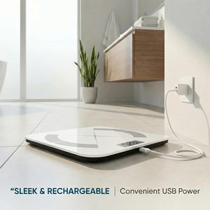 เครื่องชั่งดิจิตอลอัจฉริยะ หน้าจอ LCD กระจกนิรภัย ขนาด 30x26x2.4 ซม. วัดไขมันในร่างกาย BMI มวลกล้ามเนื้อ มวลกระดูก สำหรับผู้รักสุขภาพ - Product Image 4