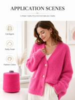 Fil fantaisie doux et moelleux en chenille teinte imitation vison 1/9NM pour le tricot de pulls