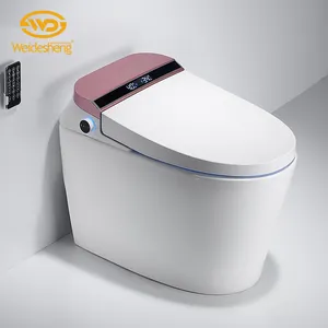 Siège de toilette électrique intelligent, coussin intégré, rose, veilleuse, bidet, auto-chasse, wc