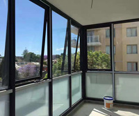 Estándar australiano AS2047 Ventanas de aluminio deslizantes de doble acristalamiento Bobinadora de cadena moderna Toldo vertical Ventana Ventilación de malla para mosquitos