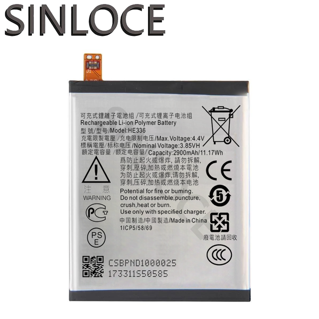 Replacement Mobile Phone Battery HE336 for Nokia 5 Nokia5 Dual SIM Original Lithium-ion Batteries Mobile Phones