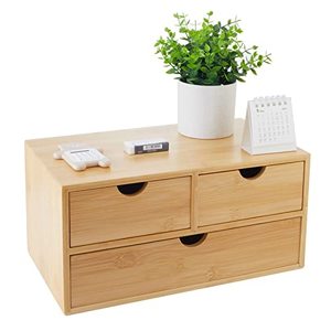 Organisateur de bureau moderne flexible à 2 tiroirs, vente en gros, OEM ODM, logo personnalisé, boîte en bois d'angle, pas d'assemblage nécessaire, pour la maison - Product Image 1
