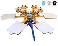Nueva Máquina Manual Rotativa de Serigrafía de 6 Colores y 6 Estaciones con Secador Rápido, Juego Completo para Impresión de Camisetas y Billetes