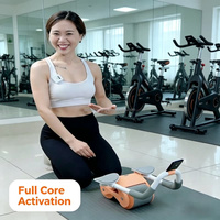 Rodillo de Ejercicio con Estructura Antideslizante y Rebote Automático para Hombres y Mujeres Adultos, para Ejercicios Abdominales y de Cintura