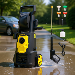 เครื่องฉีดน้ำแรงดันสูงไฟฟ้า Vevor 2000 Psi 1.76 Gpm แบบพกพา พร้อมหัวฉีด 5 แบบ และปืนฉีดโฟม สำหรับใช้งานกลางแจ้ง - Product Image 2