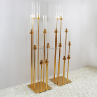 Chandelier haut en acrylique doré Nouveau centre de table de mariage et décoration de table Accessoires élégants