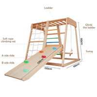 Équipement de terrain de jeu intérieur multifonctionnel, structure d'escalade en bois d'extérieur pour les jeux d'escalade intérieurs des enfants