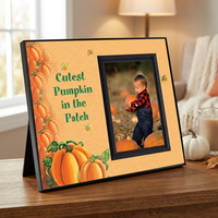 Cadre photo citrouille d'Halloween, ornement souvenir, décoration de table, 3,5 x 5 pouces, cadeau saisonnier