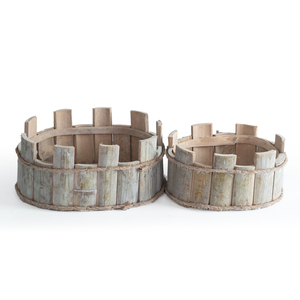 Neuheit Maßgefertigter Garten-Pflanzkübel Natürlicher Holz-Bambusfaser-Blumentopf - Product Image 2