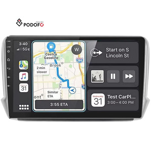Podofo Autoradio Android 10.1 pouces pour <span class=keywords><strong>Peugeot</strong></span> 2008/208 Carplay Android Auto WiFi GPS FM RDS BT CANBUS Vente en gros - Product Image 1