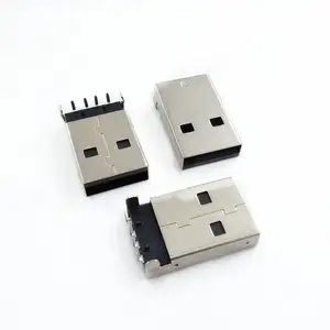 USB 2.0 Laki-laki Colokan Konektor USB PCB Tipe A 180 Derajat SMT Laki-laki Konektor USB 4Pin SMD