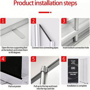 Oferta Especial: Soporte Retráctil Plegable de Aluminio para Banner Pop-up de 180x80cm, Exhibición Publicitaria con Sublimación de Tinta, Enrollable y Desplegable - Product Image 2