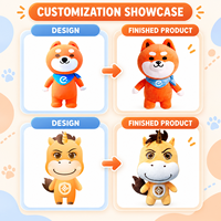 Porte-clés en peluche personnalisés OEM ODM en coton PP, jouets en peluche mignons en forme d'animaux de dessin animé, cadeaux promotionnels de Noël