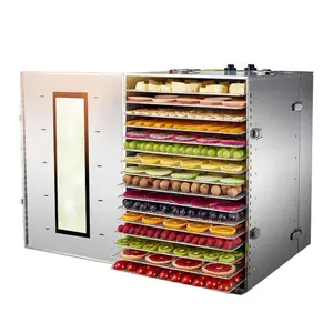 16 tepsi gıda kurutucu meyve kurutucu kurutma makinesi ev/ticari gıda kurutucu kurutucu