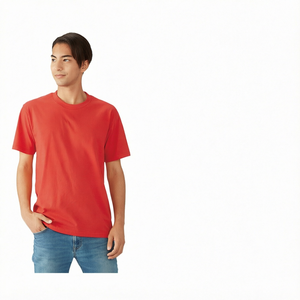 เสื้อยืดคอกลมแขนสั้นทรงโอเวอร์ไซส์ผ้าเจอร์ซีย์คอตตอน 100% สำหรับผู้ชาย เป็นมิตรต่อสิ่งแวดล้อม  แบบเรียบๆ สวมใส่สบายๆ  รับสกรีนโลโก้ - Product Image 1