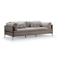 Modèle Rakka-Kenneth, canapé italien minimaliste en chêne, une place, style moderne, luxe léger, avec revêtement en cuir de vache
