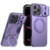 Coque de téléphone magnétique 2-en-1 en TPU et PC étanche pour iPhone 17 18 Pro Max avec support rotatif à 360° et protection intégrale antichoc
