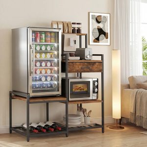 Support pour mini-réfrigérateur, étagère de boulanger avec rangements, station de café avec porte-bouteilles, support pour <span class=keywords><strong>micro</strong></span>-ondes, armoire de cuisine - Product Image 5