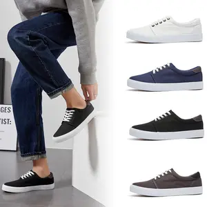 Wholesale High Quality Casual Customized Logo Lace Up Rubber Men Canvas Sneakers Unisex Canvas Shoes For Men