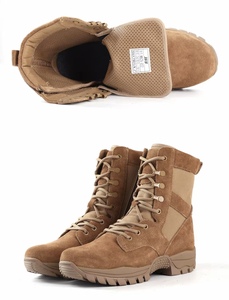 Bottes tactiques de combat pour hommes, légères et résistantes à l'usure, avec fermeture éclair latérale, pour la randonnée en extérieur, couleur sable, modèle Chili, vente en gros - Product Image 6