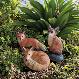 Grande sculpture d'animal <span class=keywords><strong>de</strong></span> simulation extérieure, renard, ornement en résine gravée, villa chinoise, cour, jardin - Product Image 1