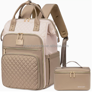 2026 트렌디 패션 컬러 옥스포드 방수 중간 사이즈 아기 기저귀 백팩 엄마 가방 - Product Image 1