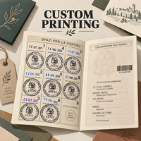 Carnet de voyage de luxe personnalisé en cuir, type passeport, avec impression dorée à chaud pour invitations de mariage