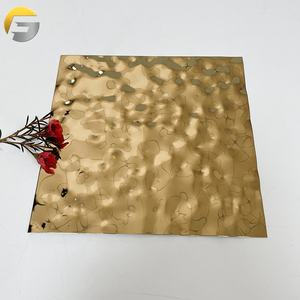 V163 쇼핑몰 벽 천장 장식 실버 미러 마무리 양각 물 리플 스테인레스 스틸 금속 시트 - Product Image 4