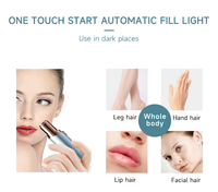 Tondeuse électrique personnalisée pour les poils du visage, mini-rasoir pour femmes, couteau à cheveux multifonctionnel de premier ordre, lumière de remplissage automatique, chargement USB