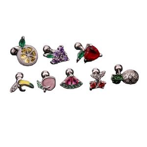 Zomer Schattig Fruit Banaan Oorknopjes Rvs Rvs Cherry Watermeloen Oorknopje Voor Vrouwen Feest Prom Sieraden Groothandel - Product Image 5