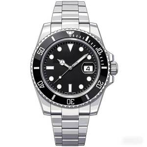 Montre de plongée classique de haute qualité, bracelet en acier inoxydable vert, lunette en céramique, design identique, vente en gros - Product Image 4