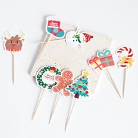 Vente en gros de pics à gâteau Jimao écologiques en bambou, réutilisables, design canne à sucre, pour la décoration de pâtisseries d'anniversaire