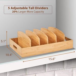 Caja de Almacenamiento de Madera, Contenedor de Alimentos con Tapa, Organizador Rectangular Multiusos, Organizador de Gabinete Extraíble Tipo Vertical - Product Image 4