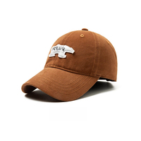 Gorra de Béisbol Personalizada OEM con MOQ Bajo, Visera Curva, Algodón Desgastado, 6 Paneles, Sin Estructura, Logotipo Bordado, Ajustable, Gorras Deportivas