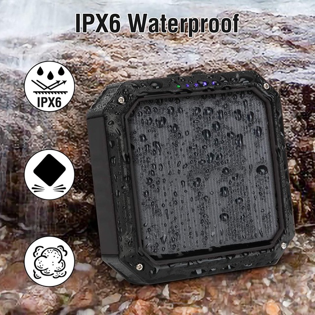 Rugged 10000mAh Outdoor Solar Charger IPX6 Waterproof Magnetic Power Bank with 10W Wireless & Fast Charging & LED Flashlight