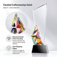 Trofeo de Cristal Creativo y Colorido, Premio Geométrico Facetado de Alta Gama Personalizado, Honor para Empleados Destacados de la Empresa, Reunión Anual