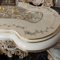 Fabricant professionnel de tables à manger en bois massif de style rococo, royales, luxueuses, dorées, chaises classiques françaises, salle à manger élégante