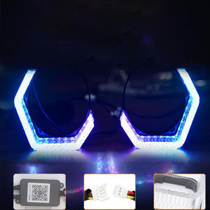 Gran oferta 2,5 3,0 pulgadas faro de coche 5D cubierta LED RGB Crystal Angel Eye BT APP Control <span class=keywords><strong>Auto</strong></span> Luz de circulació<span class=keywords><strong>n</strong></span> diurna luces ambientales - Product Image 4