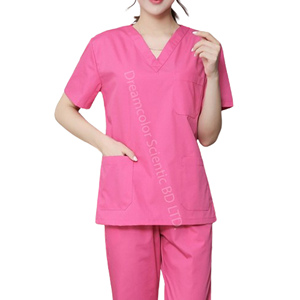 อุปทานโรงงานผ้าฝ้าย 100% สครับเครื่องแบบผ่าตัดโพลีเอสเตอร์กางเกงและเสื้อเชิ้ตหลากสีกันฝุ่นราคาถูกจากบังคลาเทศ - Product Image 1