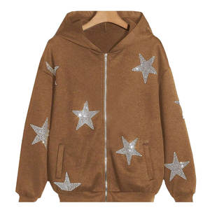 Top Quality Made <b>Rhinestones</b> <b>Hoodies</b> Factory Made Wholesale Low Price Trendy <b>Hoodies</b> - Product Image 1