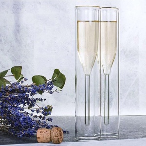 110ml gobelet bulle vin tulipe verres à cocktail isolé sans pied gobelet en verre <span class=keywords><strong>Double</strong></span> paroi flûtes à champagne pour la fête de mariage - Product Image 3